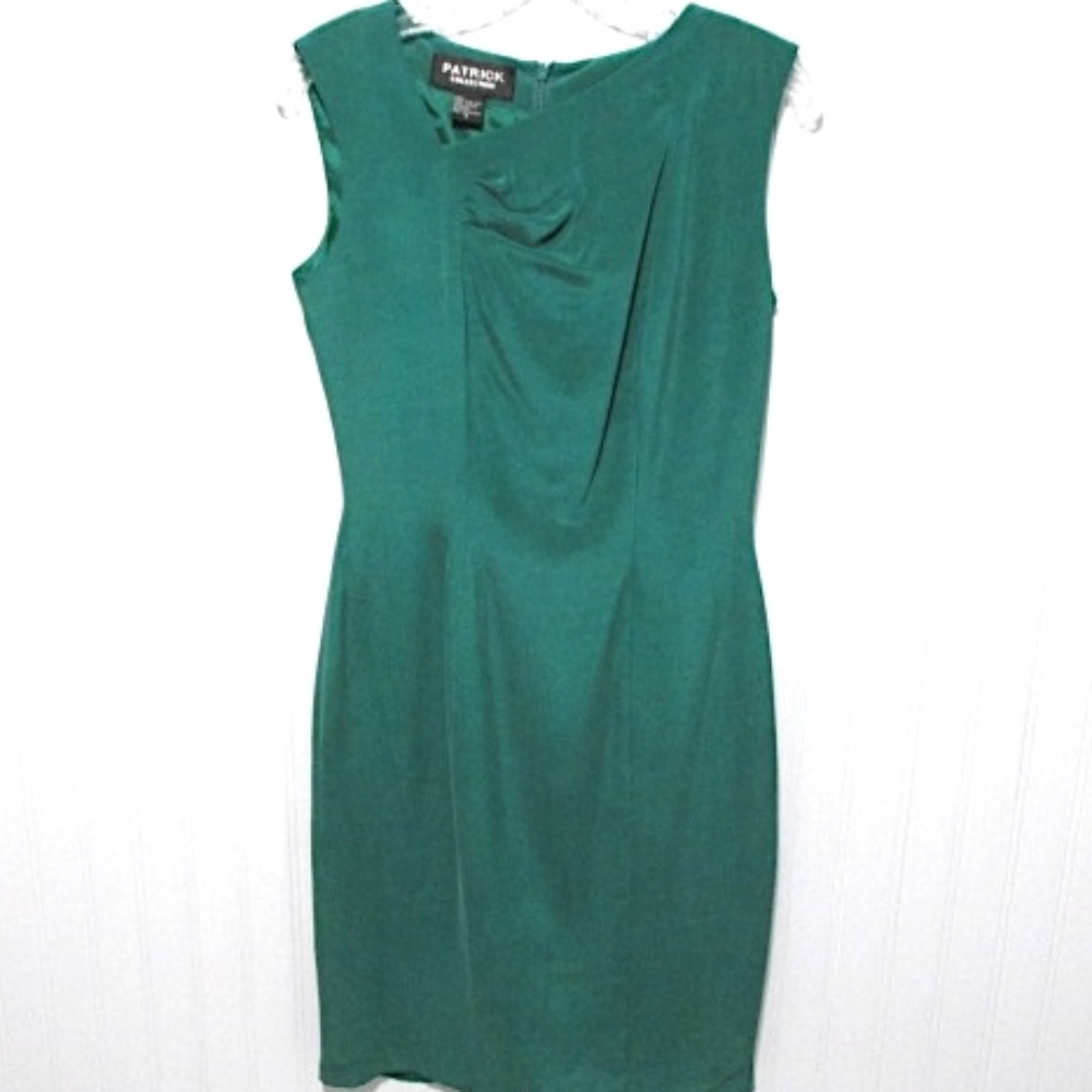 VTG Asymmetrical Teal Silk Dress NWOT, Size 4